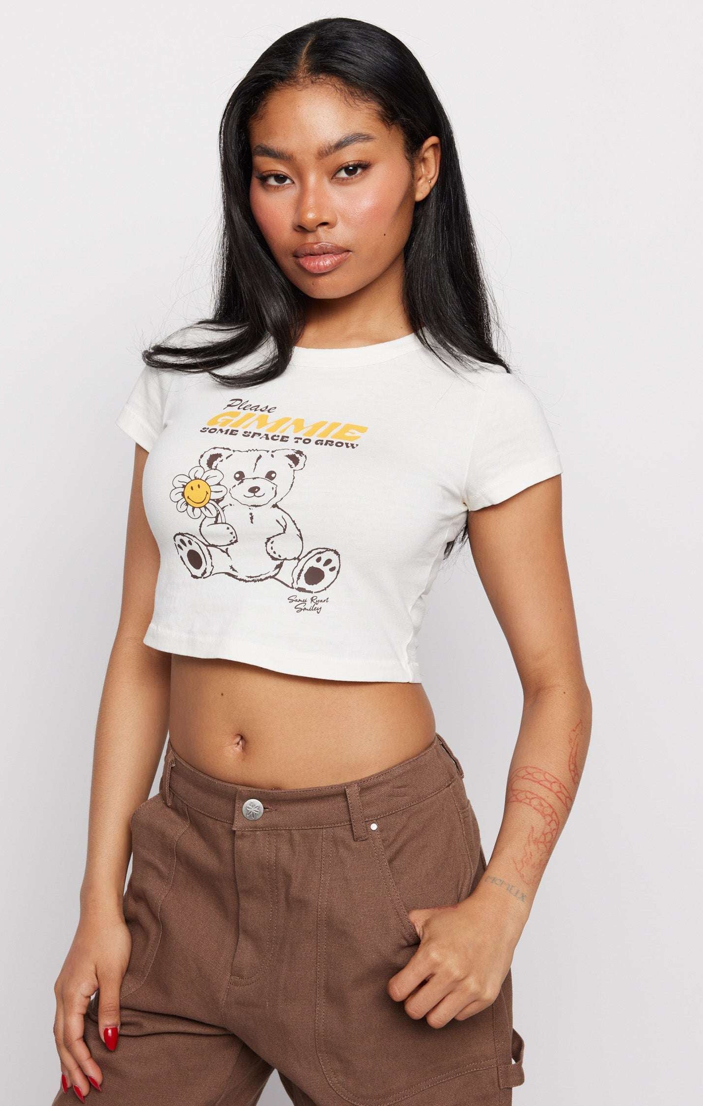 Samii Ryan x Smiley® Gimme Space Baby Tee T-Shirt by Samii Ryan as seen on celebrities