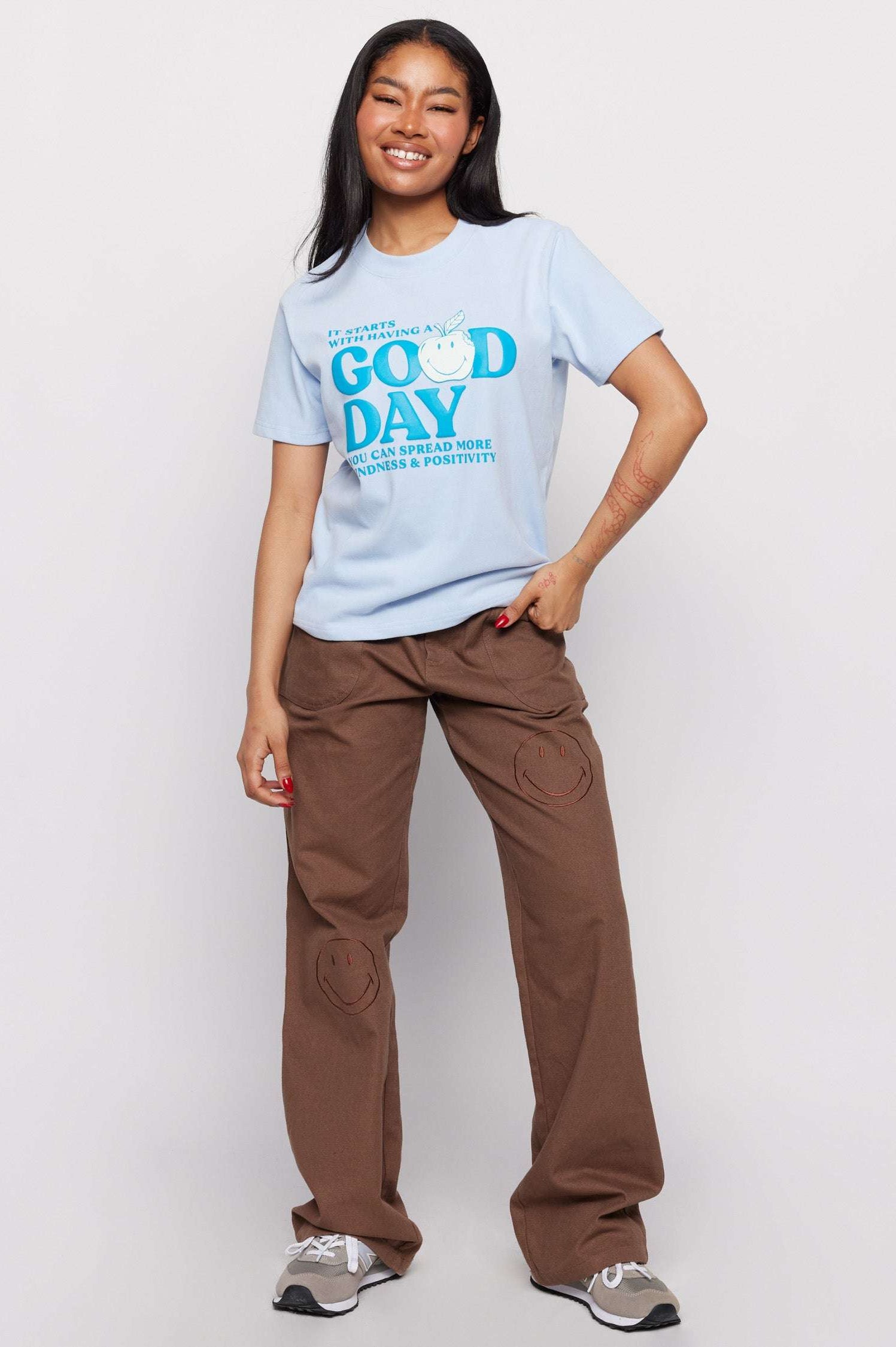 Samii Ryan x Smiley® Good Day Boxy Tee T-Shirt by Samii Ryan as seen on celebrities