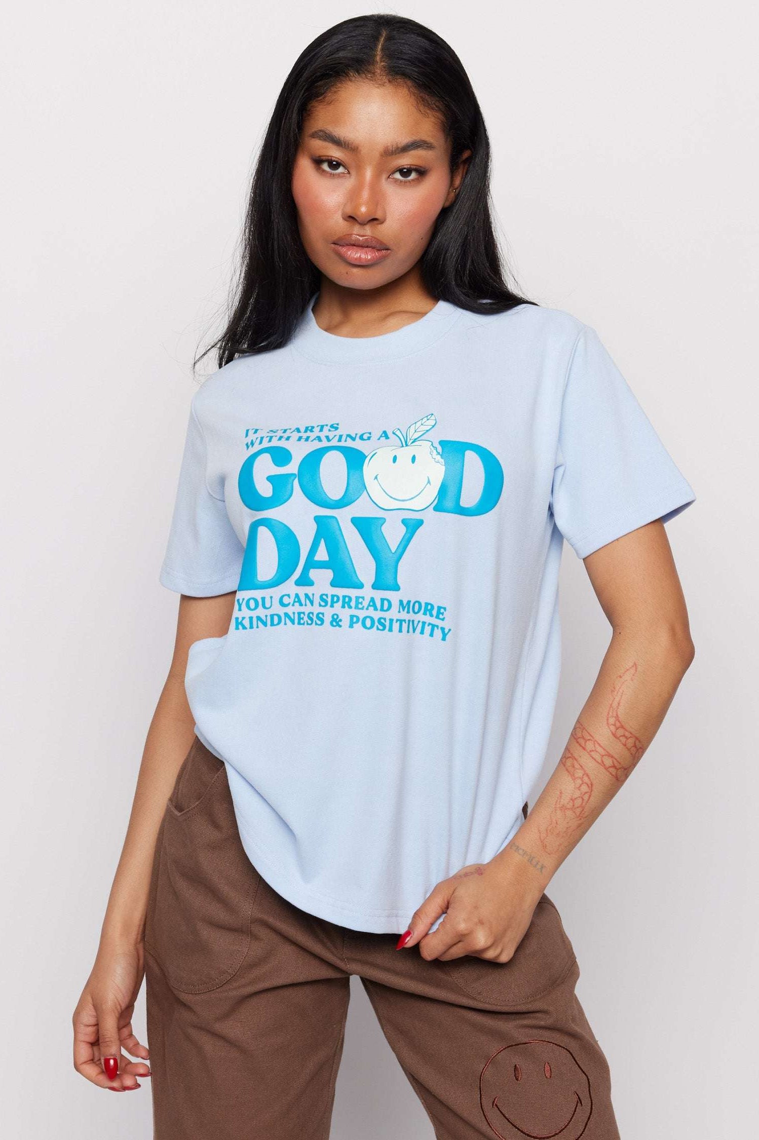 Samii Ryan x Smiley® Good Day Boxy Tee T-Shirt by Samii Ryan as seen on celebrities