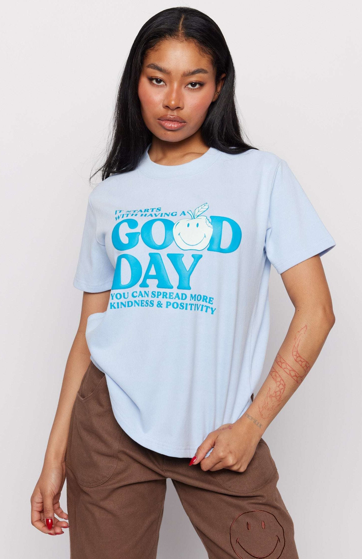 Samii Ryan x Smiley® Good Day Boxy Tee T-Shirt by Samii Ryan as seen on celebrities
