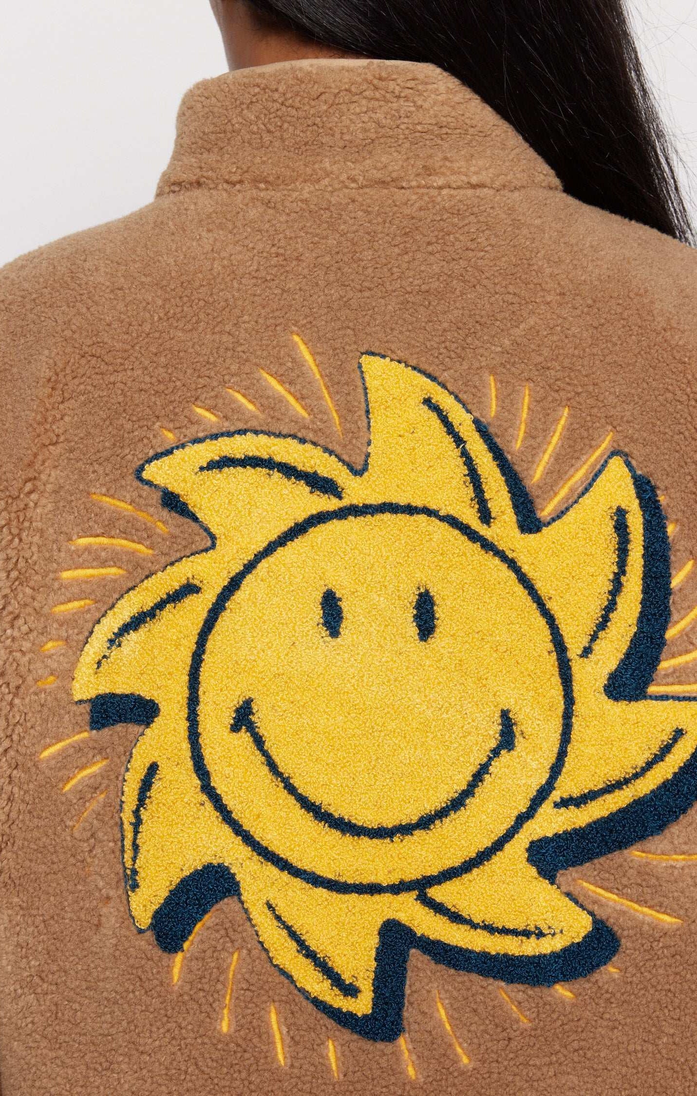 Samii Ryan Smiley® Sunshine Sherpa Jacket as seen on Sarah Jayne Dunn Jacket by Samii Ryan as seen on celebrities