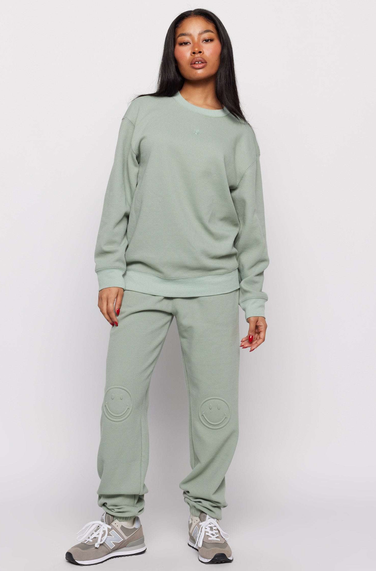 Samii Ryan Smiley® Thermal Crewneck Sweatshirt by Samii Ryan as seen on celebrities