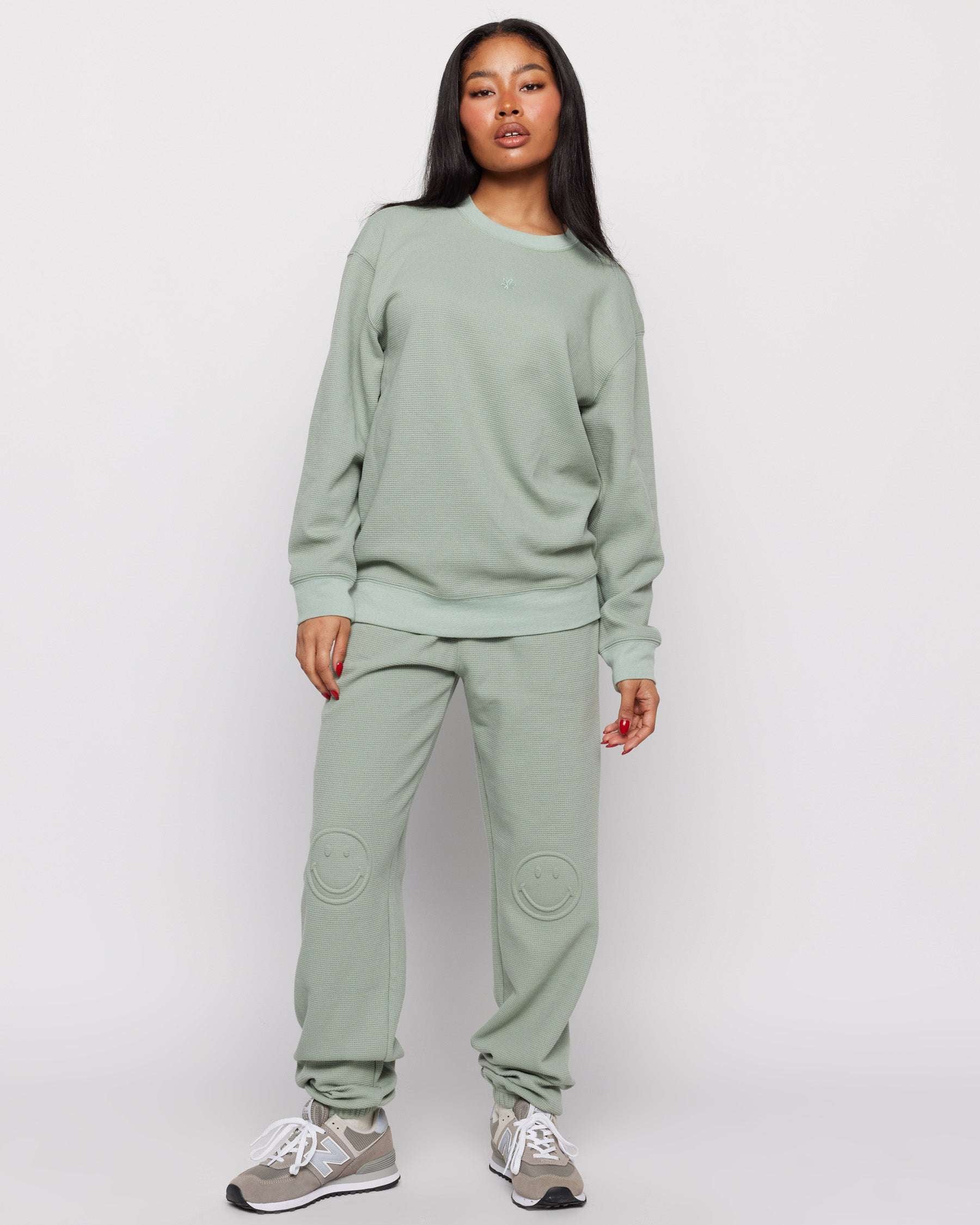 Samii Ryan Smiley® Thermal Crewneck Sweatshirt by Samii Ryan as seen on celebrities