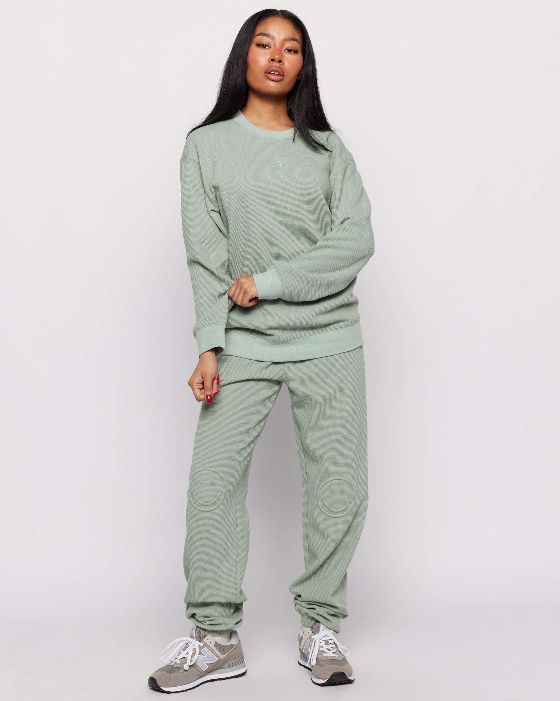 Samii Ryan Smiley® Thermal Crewneck Sweatshirt by Samii Ryan as seen on celebrities