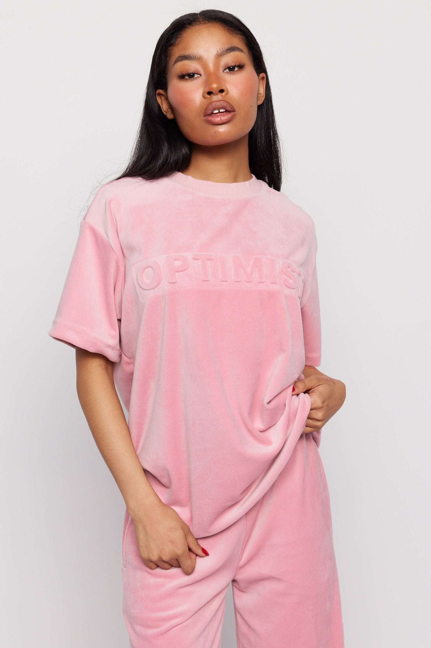 Samii Ryan Optimist Velour T-Shirt T-Shirts by Samii Ryan as seen on celebrities