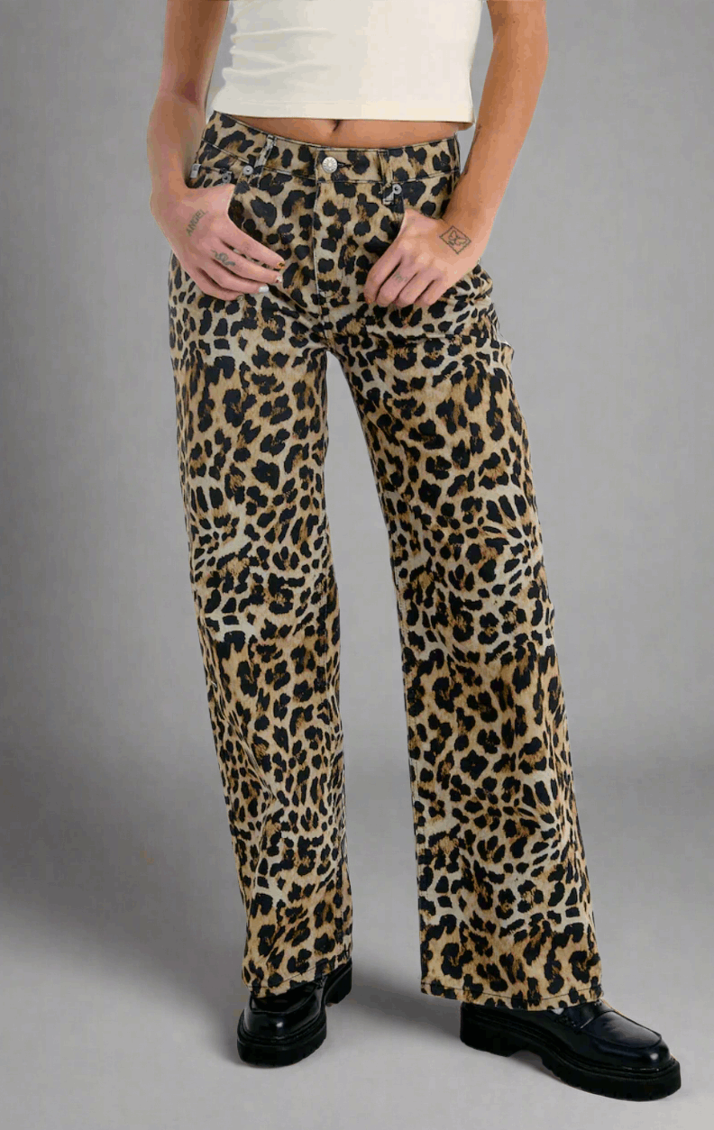 The Ragged Priest Leopard Wash Release Jeans Boyfriend Jeans by The Ragged Priest as seen on celebrities