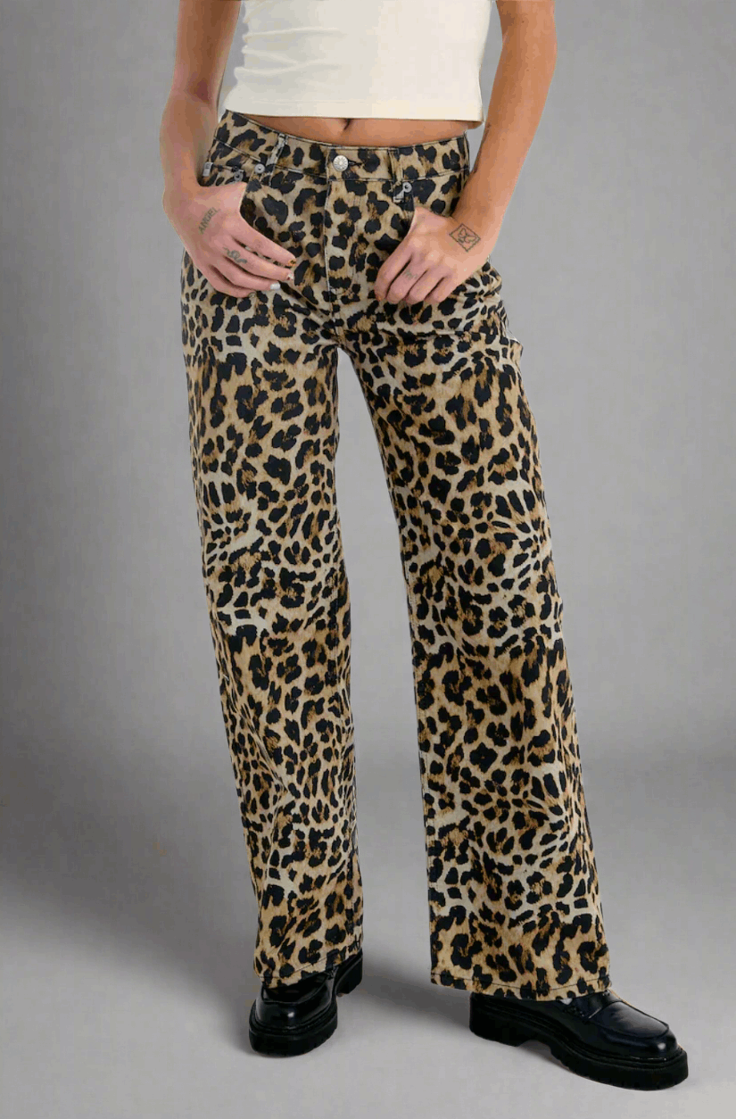 The Ragged Priest Leopard Wash Release Jeans Boyfriend Jeans by The Ragged Priest as seen on celebrities