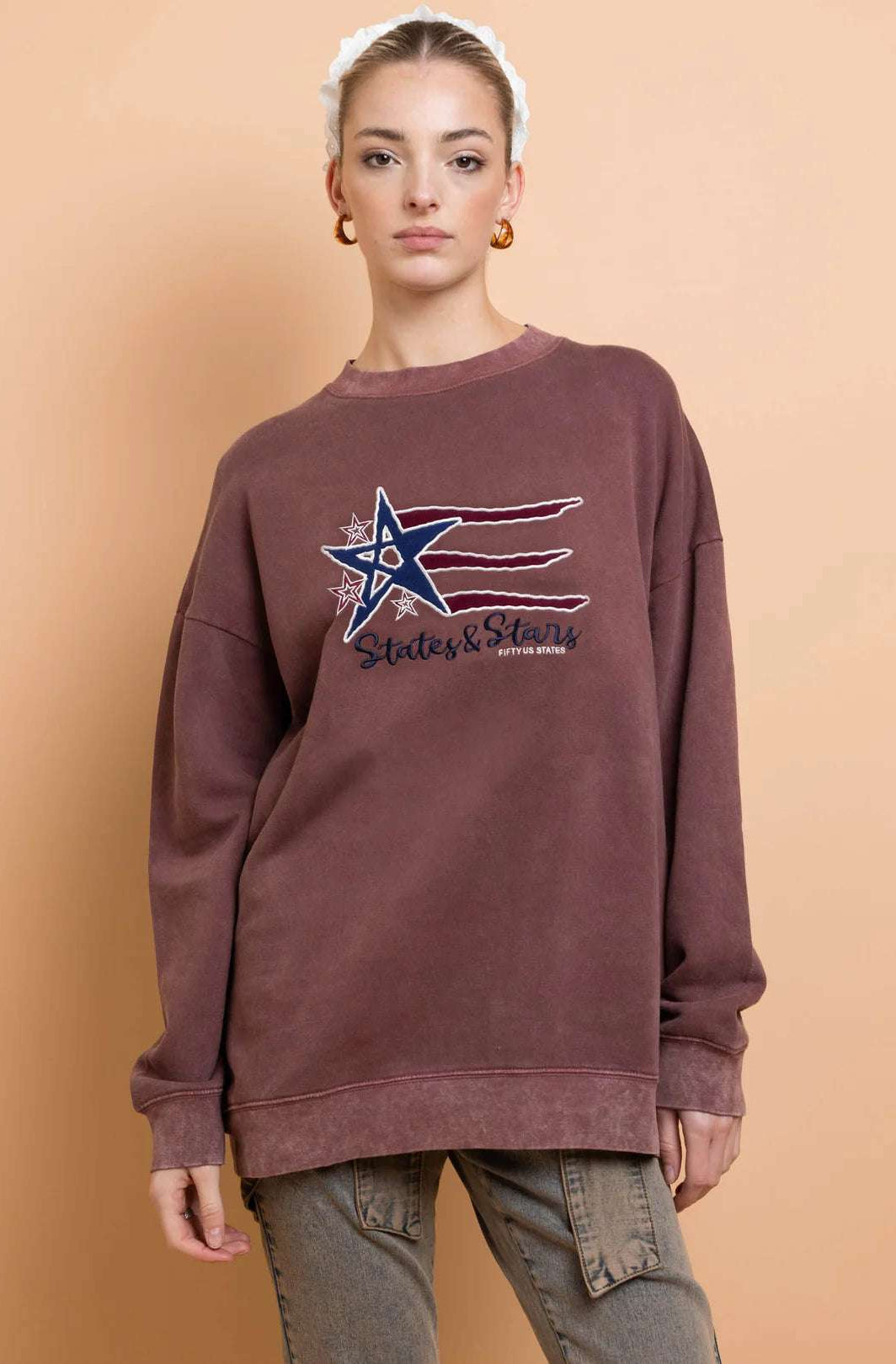 Daisy Street States and Stars Vintage Sweater Sweater by Daisy Street as seen on celebrities