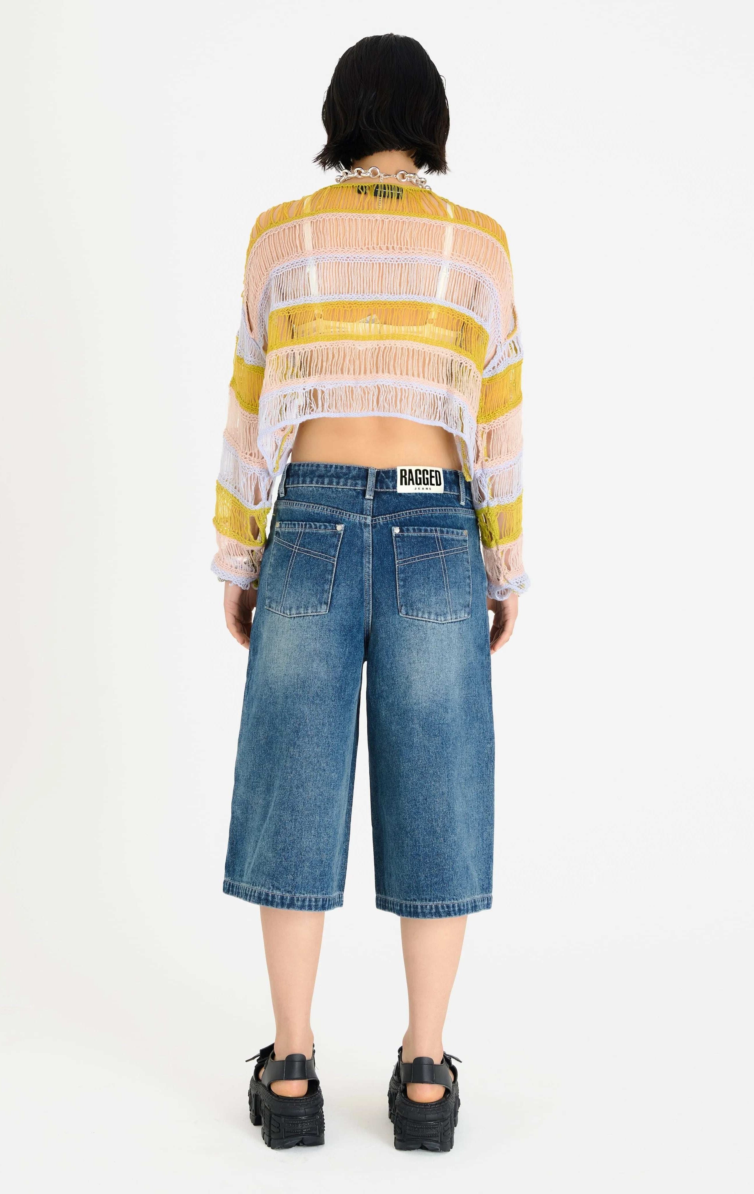 The Ragged Priest Dirty Wash Atomic Jorts Shorts Shorts by The Ragged Priest as seen on celebrities