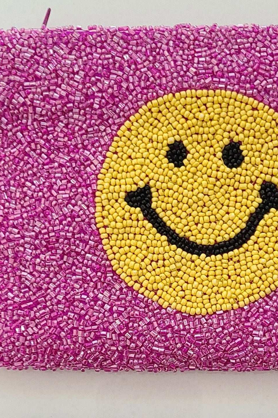 Tiana Designs Hand Beaded Smiley Coin Purse Wristlet Handbag by Tiana New York as seen on celebrities