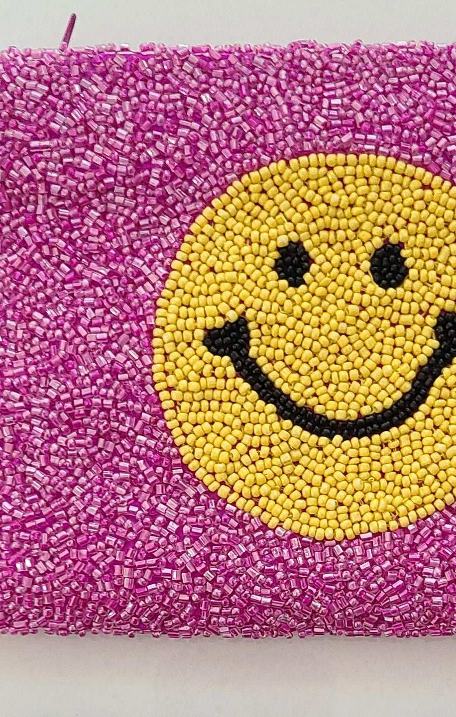 Tiana Designs Hand Beaded Smiley Coin Purse Wristlet Handbag by Tiana New York as seen on celebrities