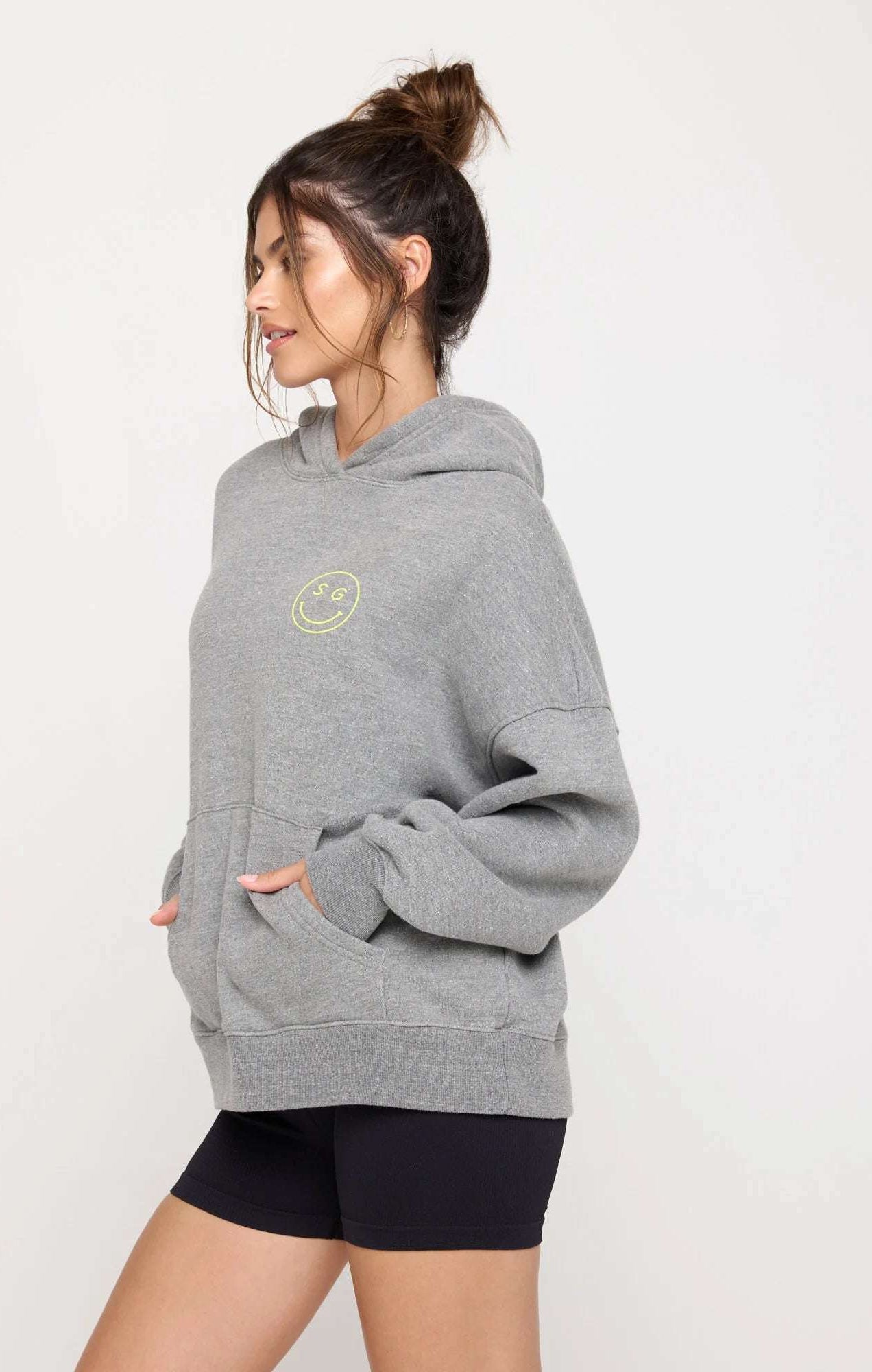 Spiritual Gangster SG Smiley Easy Hoodie Hooded Sweatshirt by Spiritual Gangster as seen on celebrities