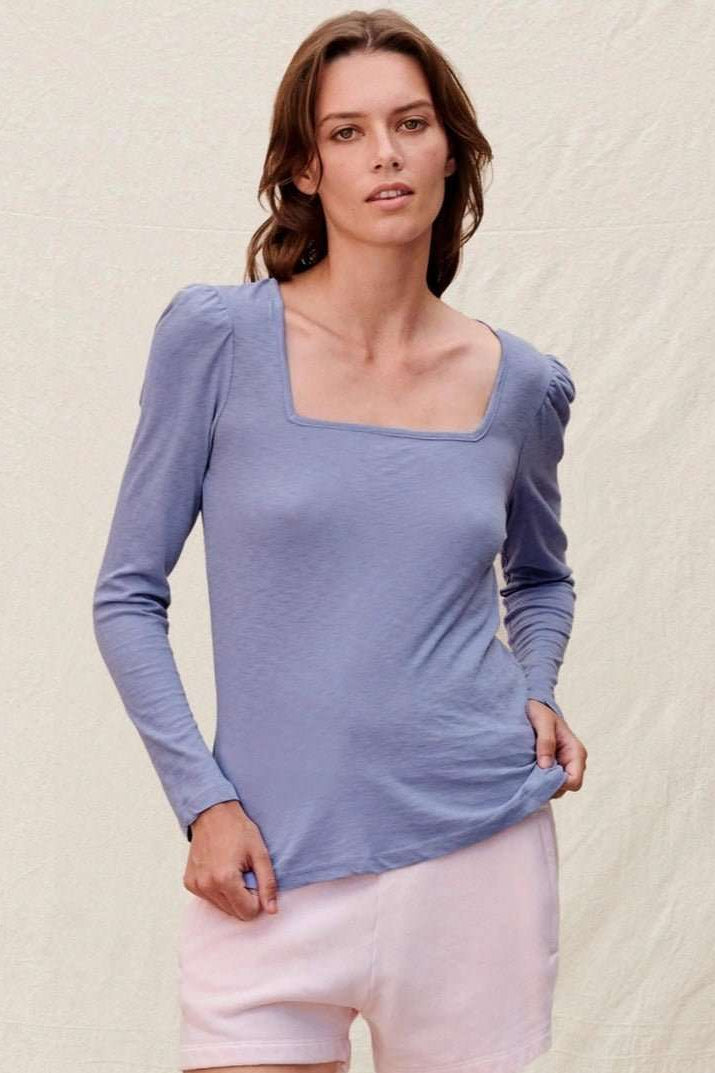 Sundry Clothing Square Neck Long Sleeve Top T-Shirt by Sundry as seen on celebrities
