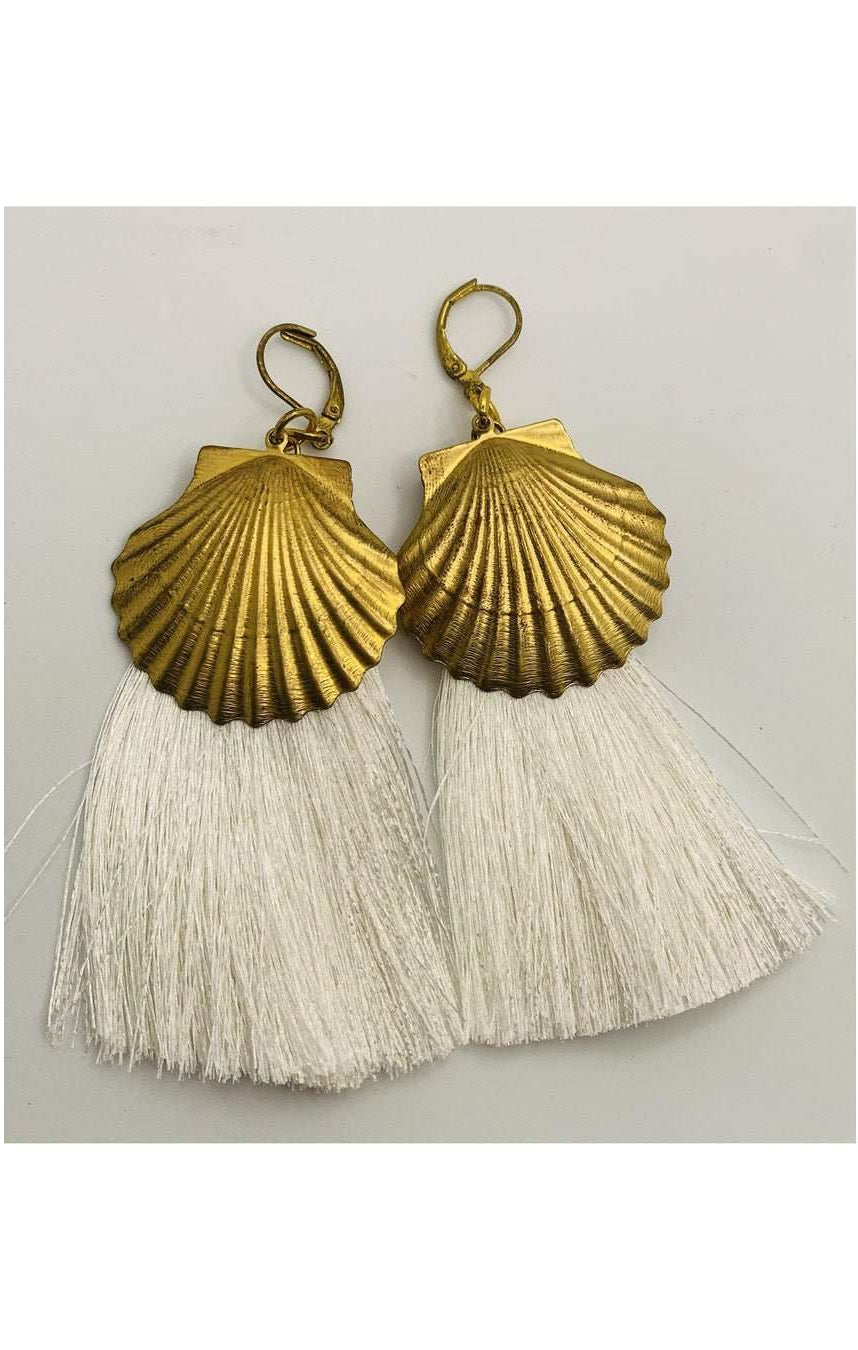 Suzywan DELUXE Sea Shells Tassel Mermaid Earrings Earrings by Suzywan DELUXE as seen on celebrities