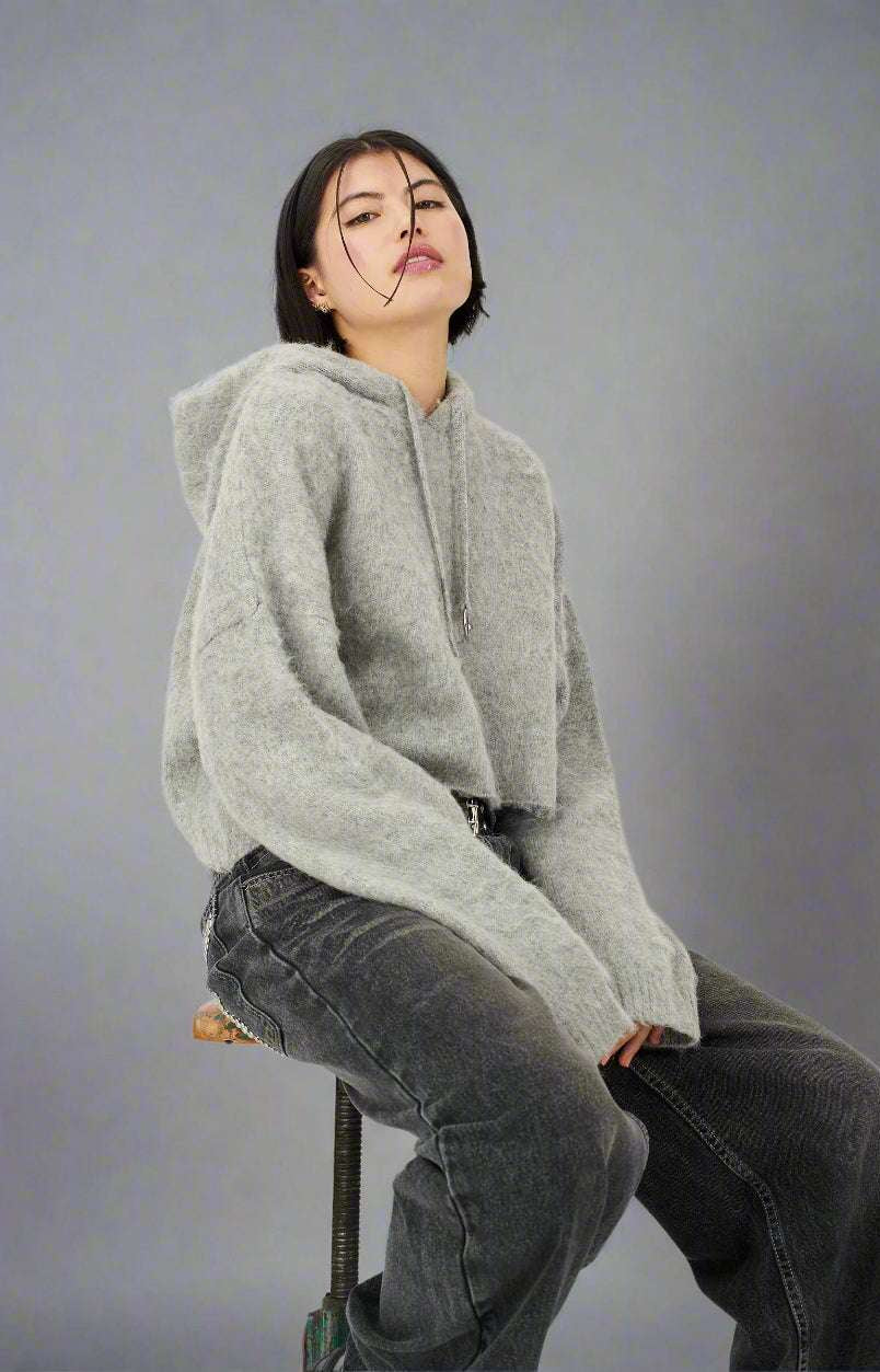 The Ragged Priest Arctic Fluffy Knit Hoodie Hoodie by The Ragged Priest as seen on celebrities