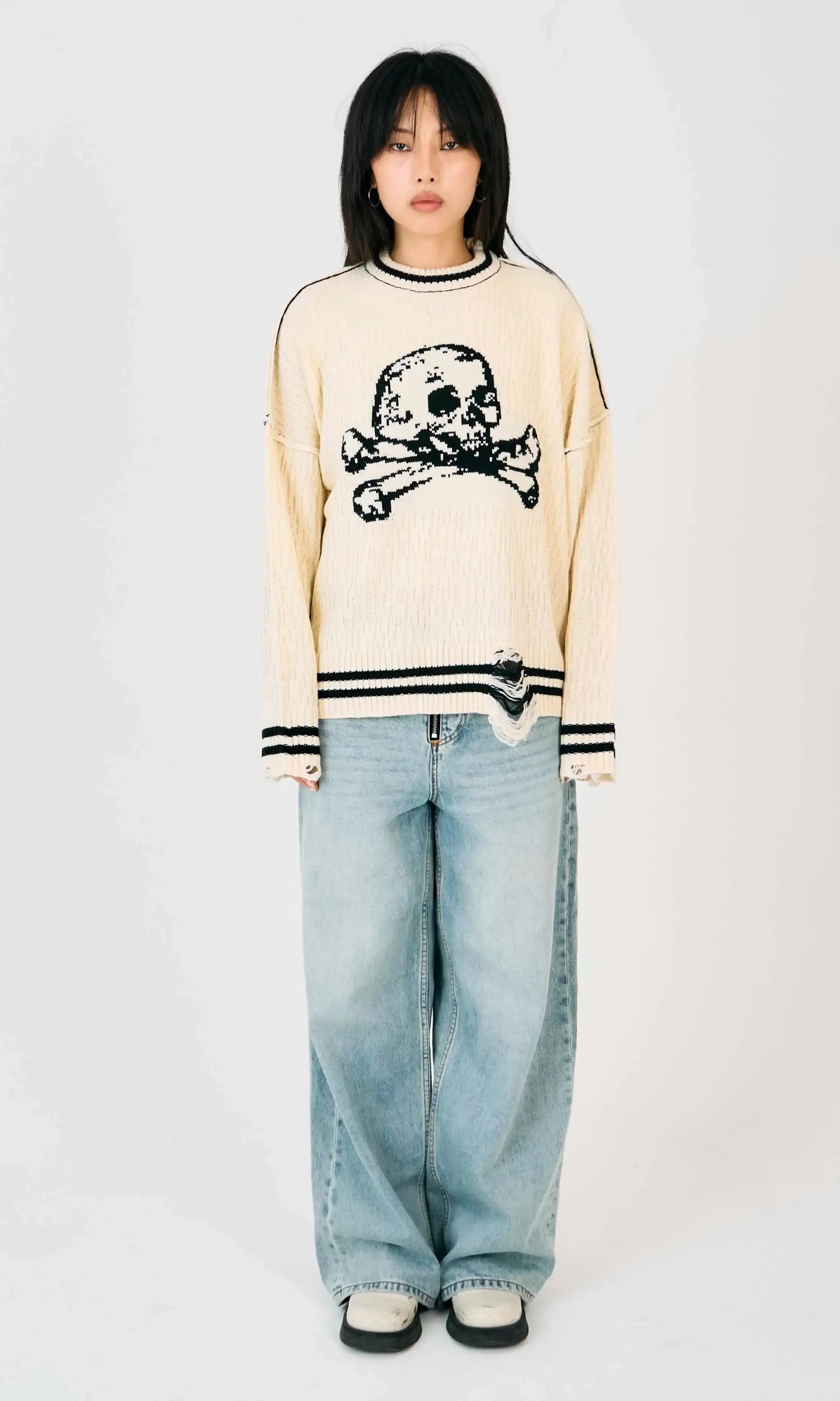 The Ragged Priest Cult Skull Knit Jumper