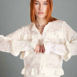 The Ragged Priest Delicate Pointelle Frill Cardigan Cardigan by The Ragged Priest as seen on celebrities