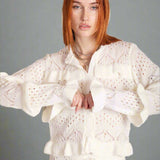 The Ragged Priest Delicate Pointelle Frill Cardigan Cardigan by The Ragged Priest as seen on celebrities