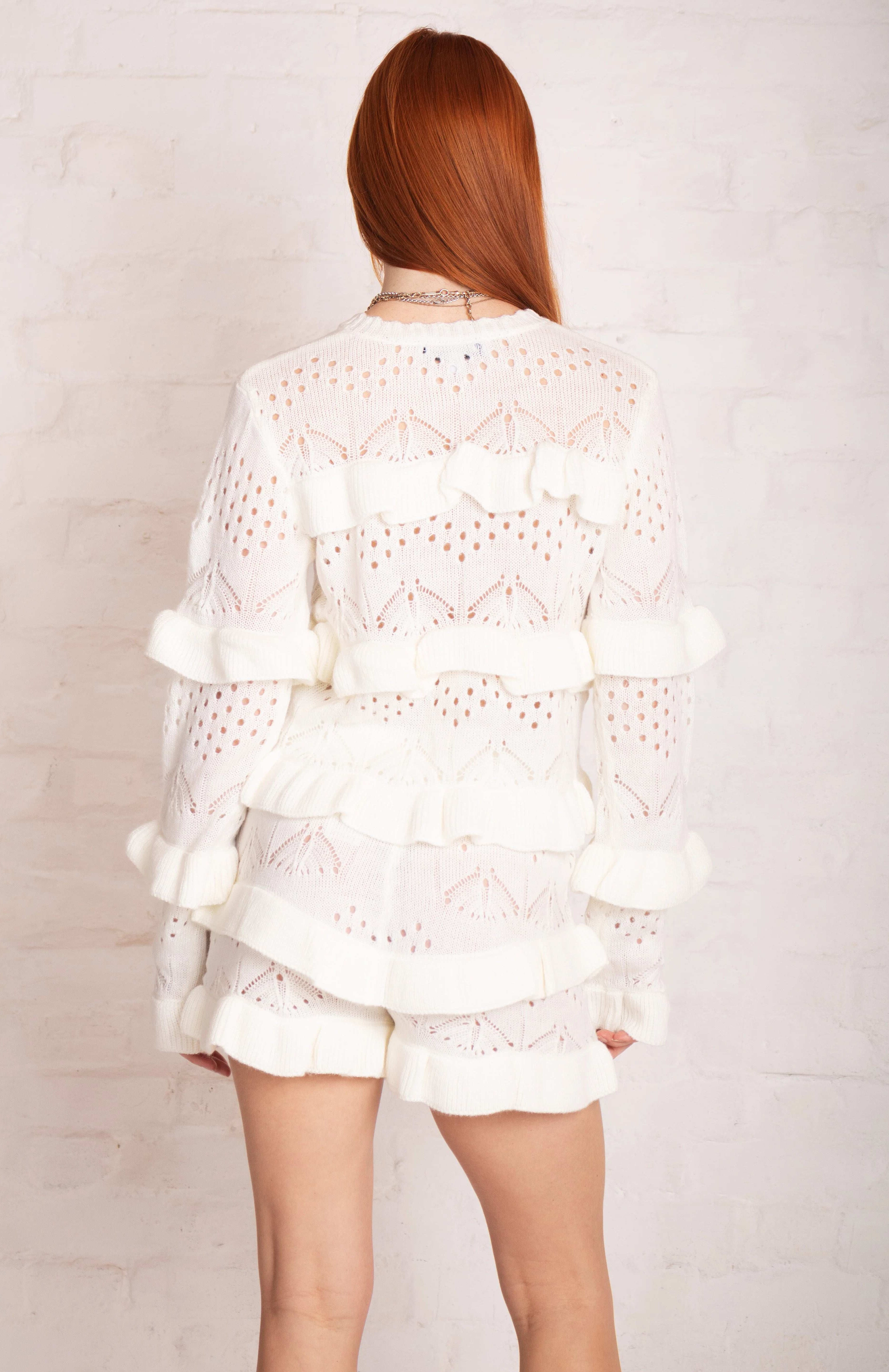 The Ragged Priest Delicate Pointelle Frill Cardigan Cardigan by The Ragged Priest as seen on celebrities