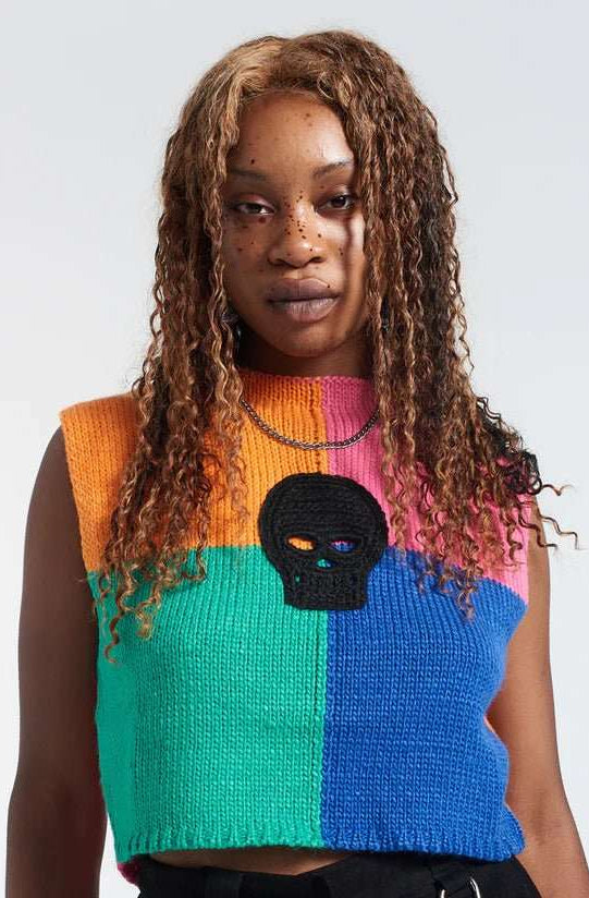 The Ragged Priest Destroy Knit Sleeveless Jumper Jumper by The Ragged Priest as seen on celebrities