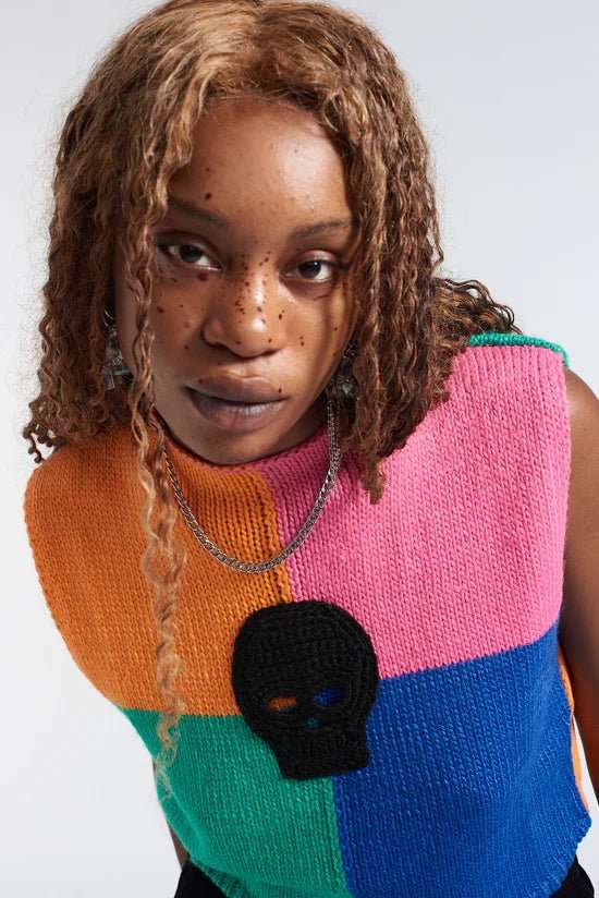 The Ragged Priest Destroy Knit Sleeveless Jumper Jumper by The Ragged Priest as seen on celebrities