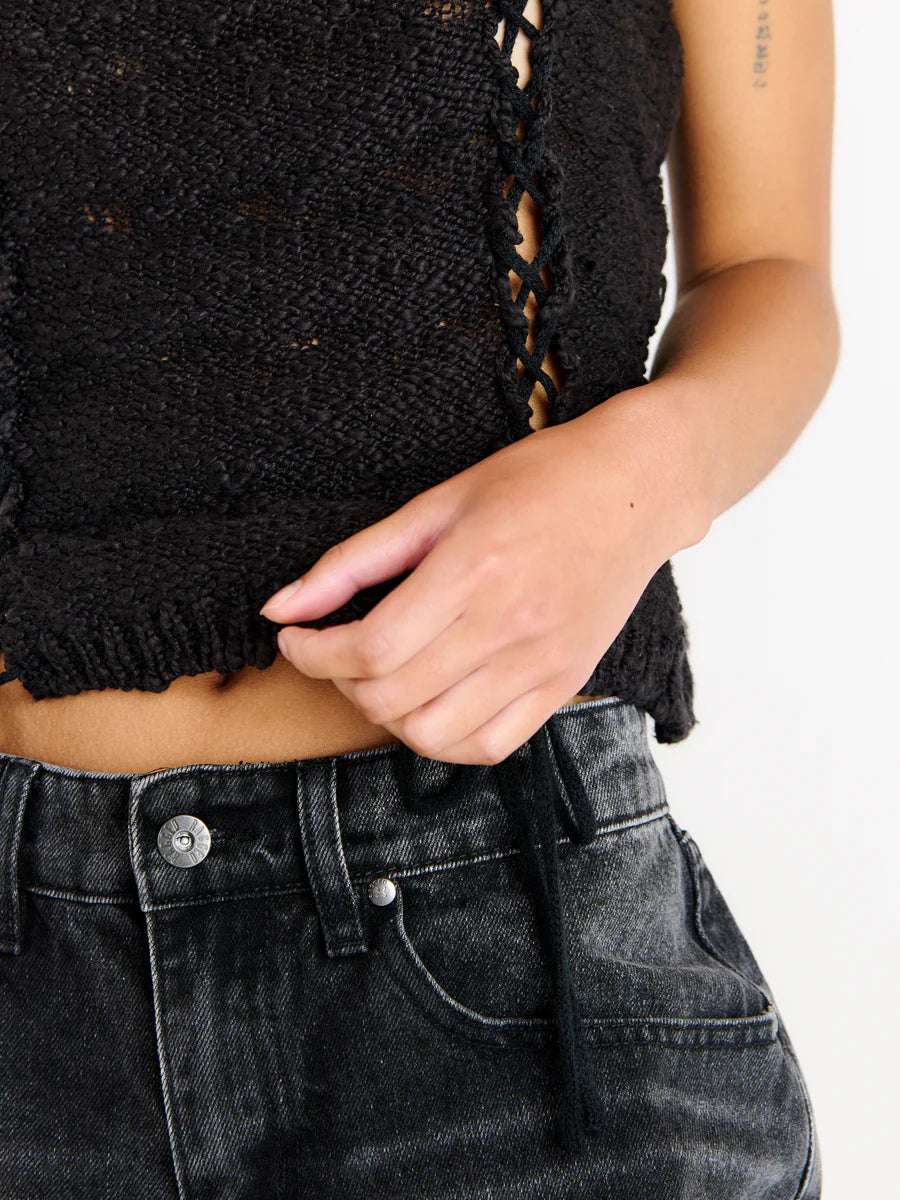 The Ragged Priest Jennifer Lace Knit Vest Top Vest Top by The Ragged Priest as seen on celebrities