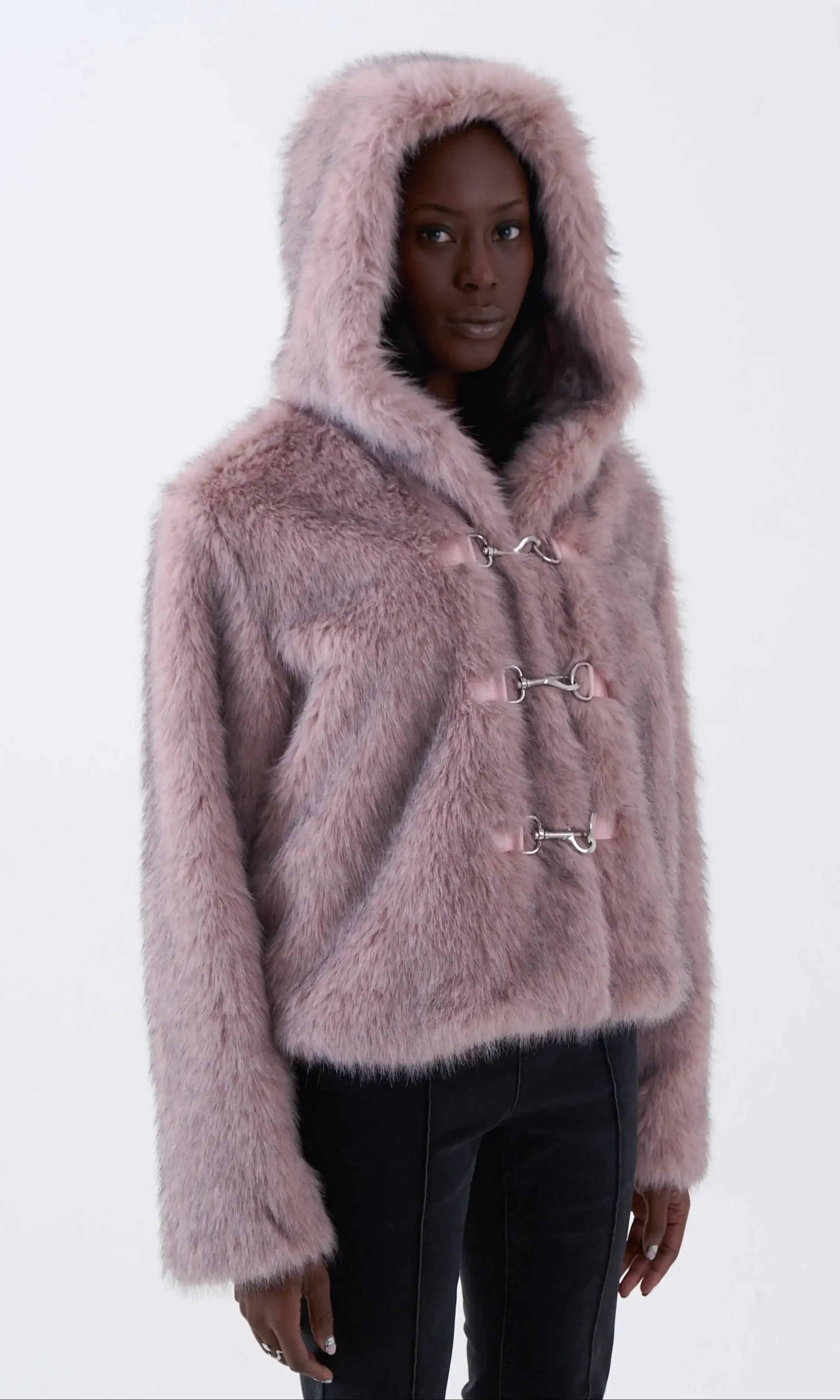 The Ragged Priest Julia Pink Faux Fur Coat