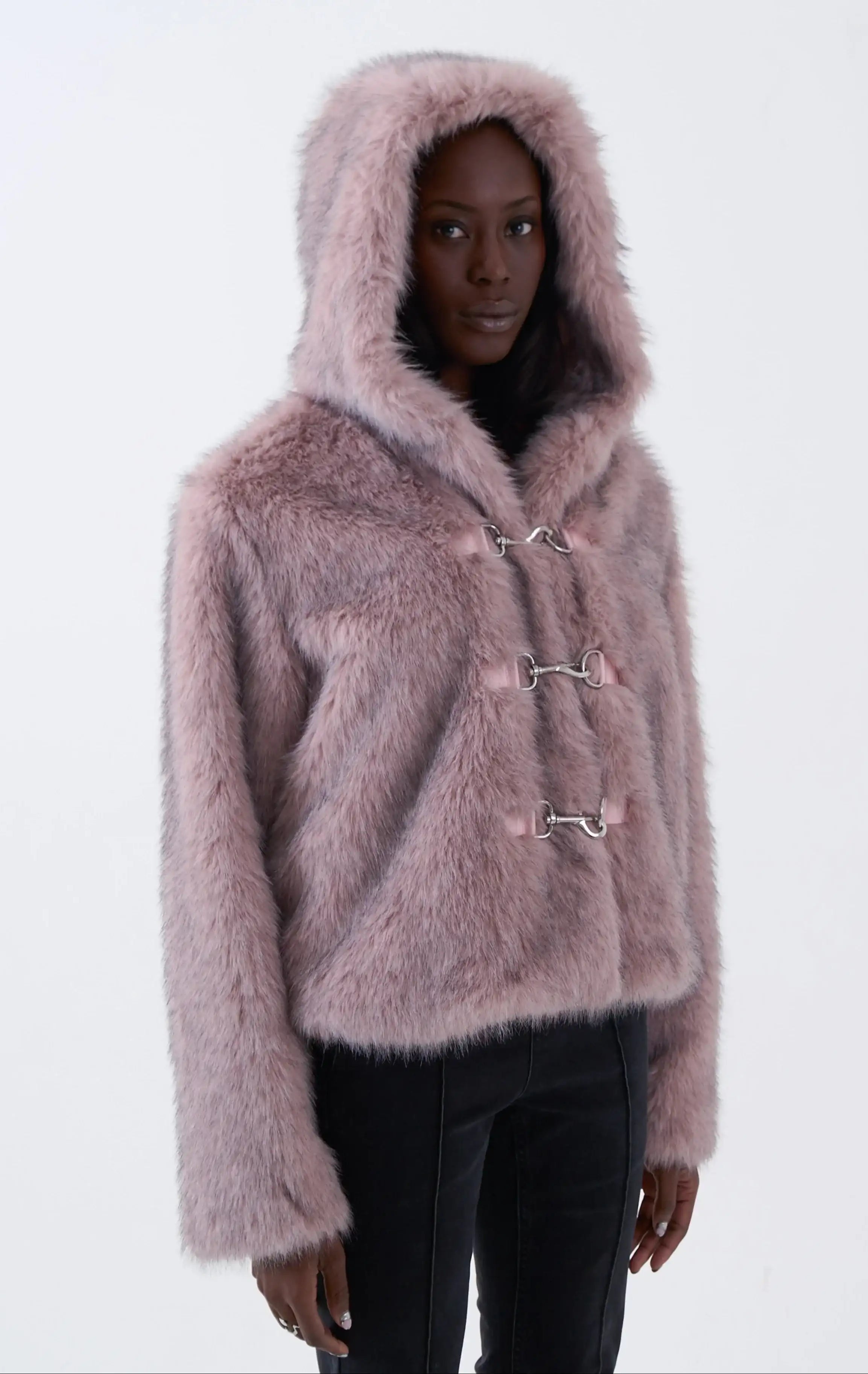 The Ragged Priest Julia Pink Faux Fur Coat