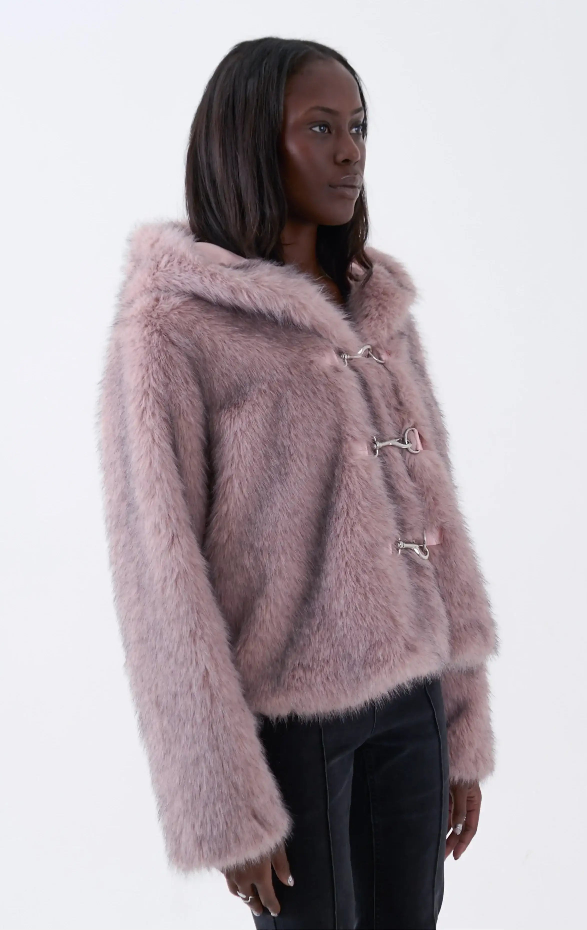 The Ragged Priest Julia Pink Faux Fur Coat