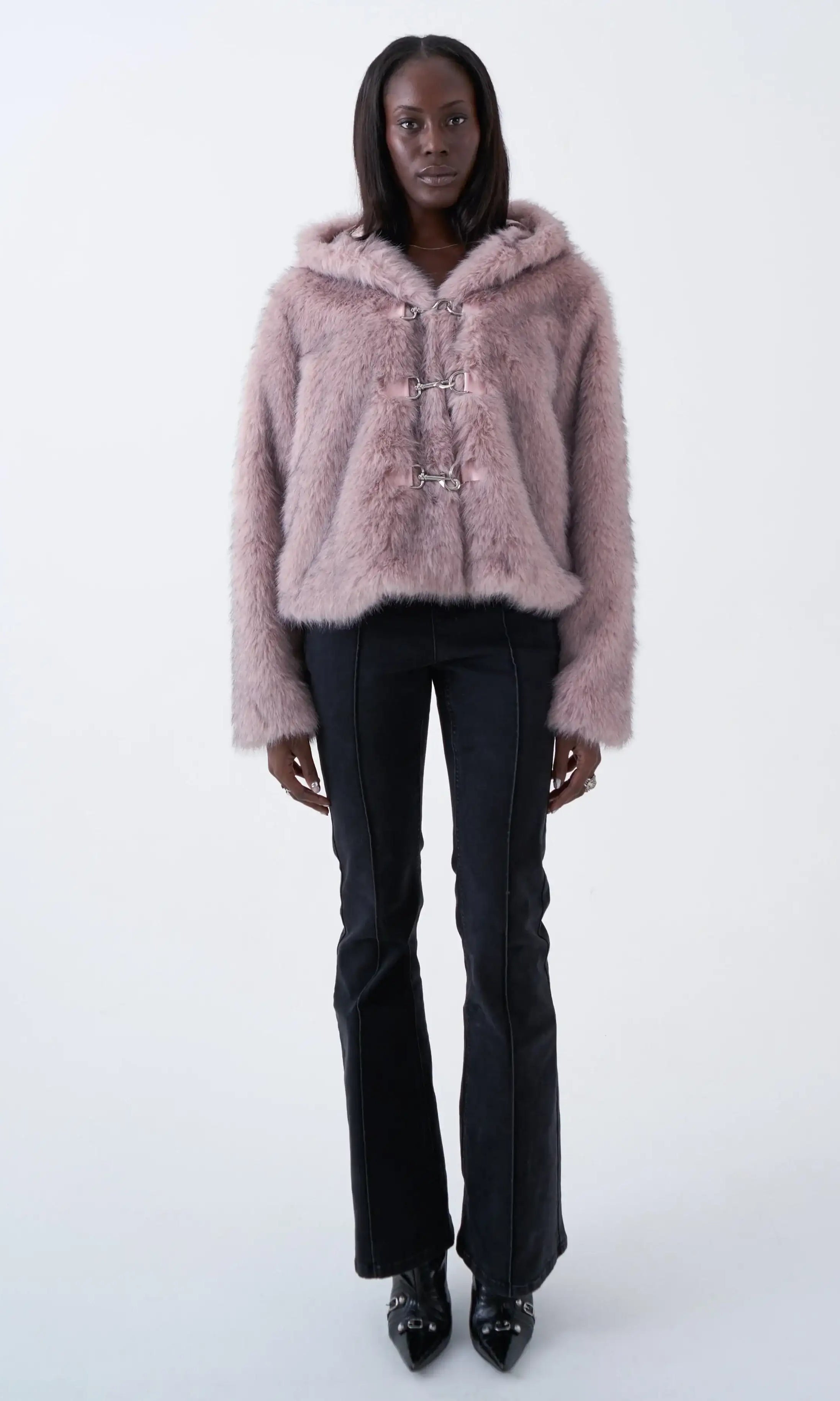 The Ragged Priest Julia Pink Faux Fur Coat