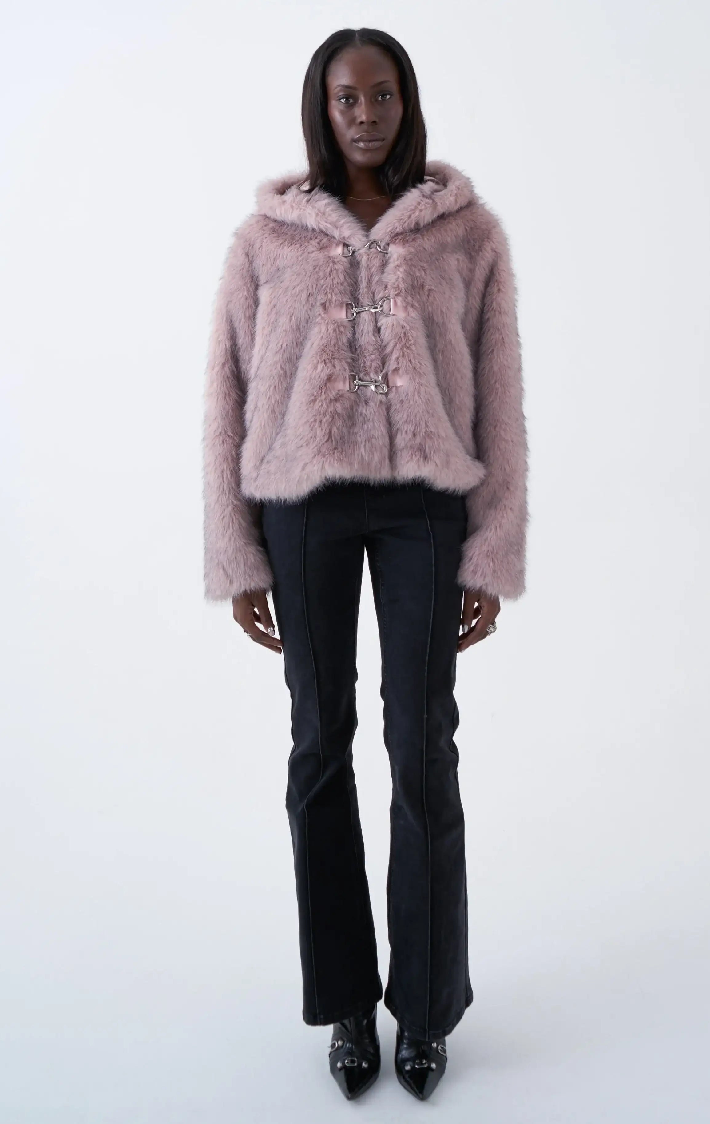 The Ragged Priest Julia Pink Faux Fur Coat