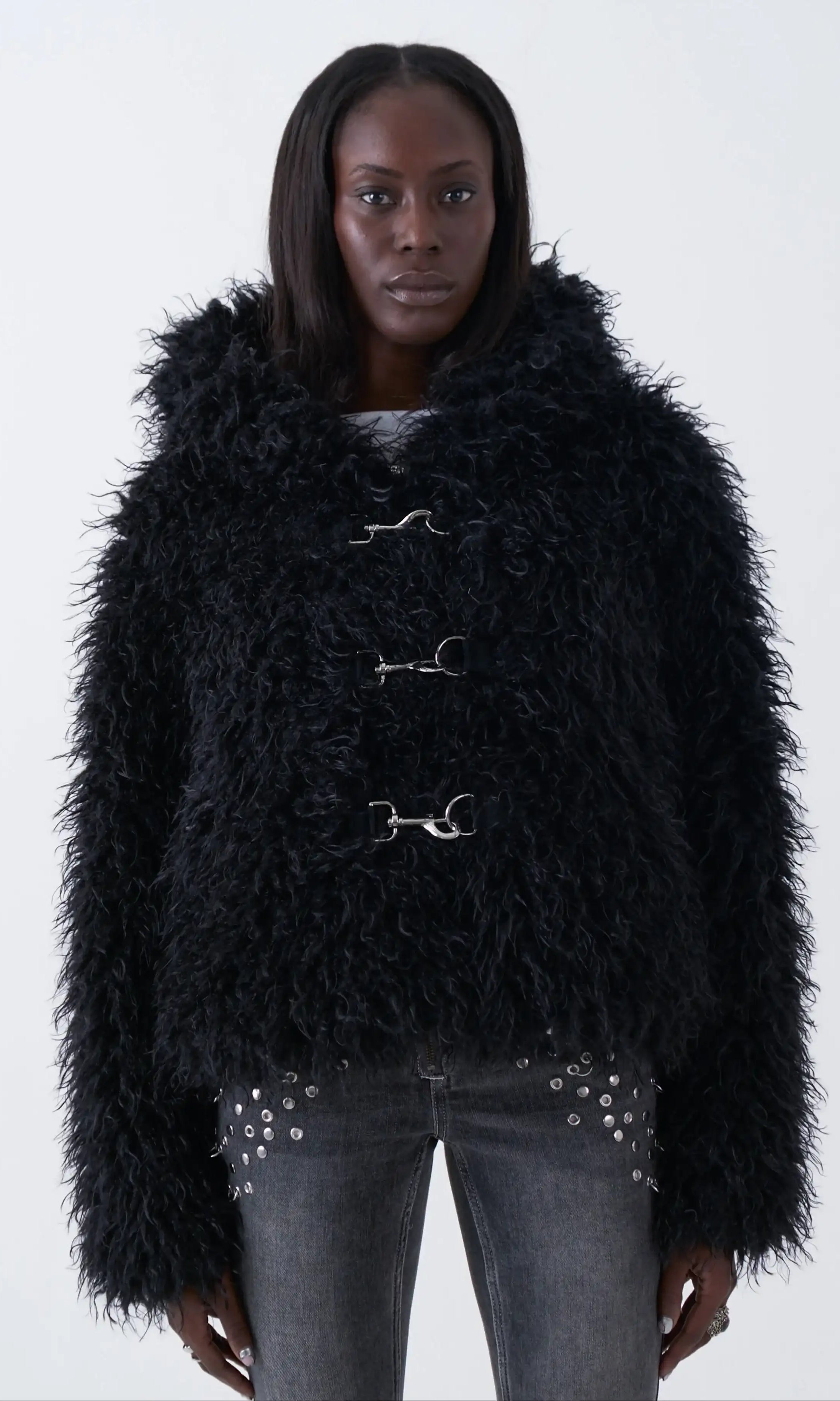 The Ragged Priest Julia Shaggy Faux Fur Coat