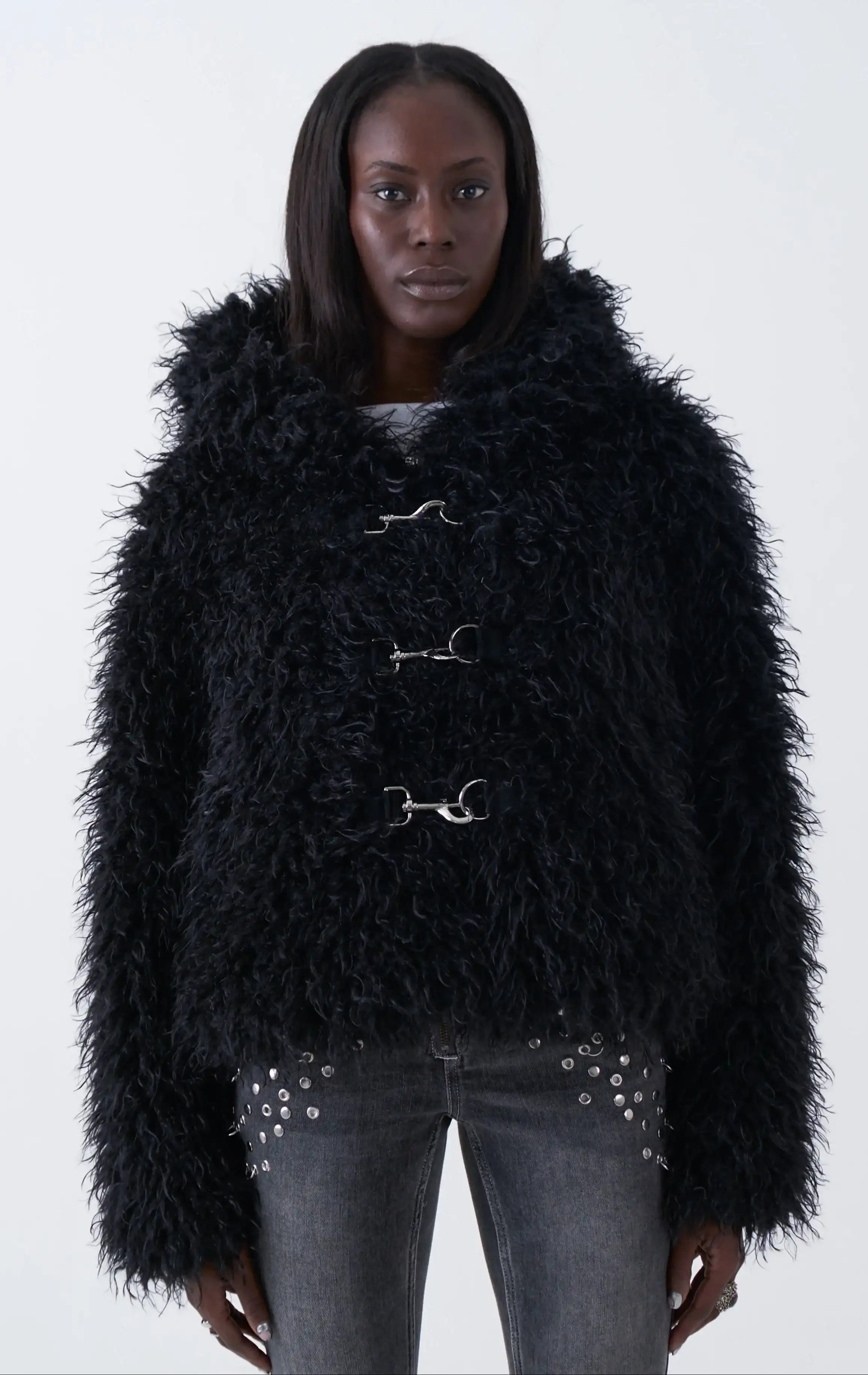 The Ragged Priest Julia Shaggy Faux Fur Coat