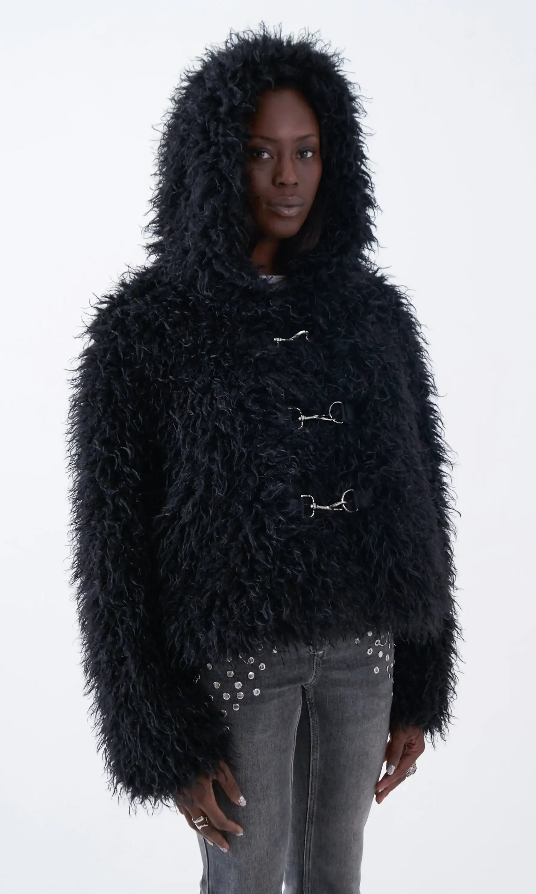 The Ragged Priest Julia Shaggy Faux Fur Coat