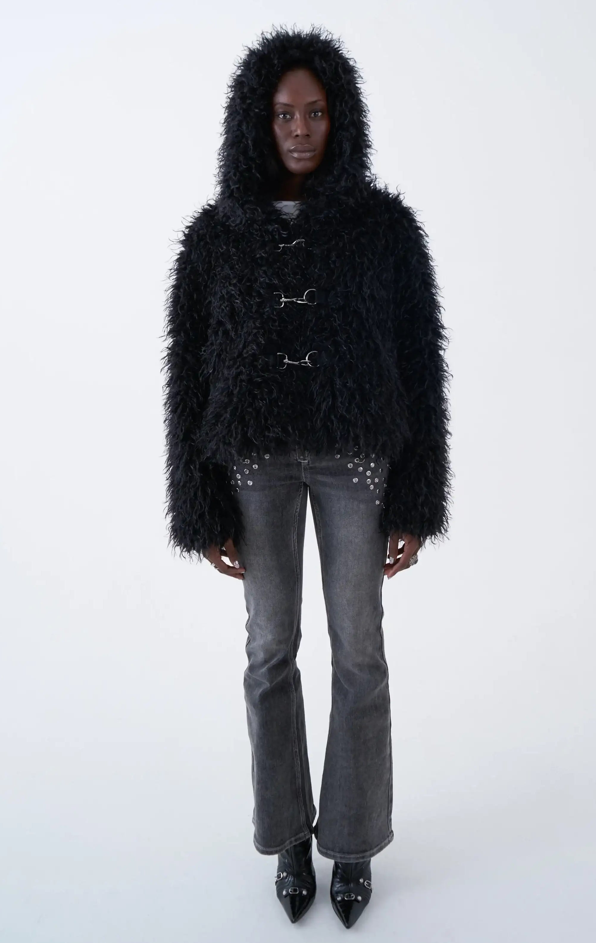 The Ragged Priest Julia Shaggy Faux Fur Coat