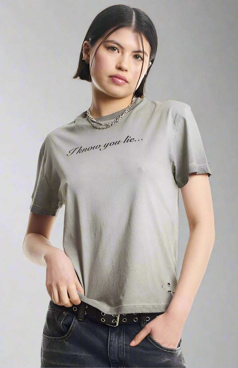 The Ragged Priest Liar Slogan Tee T-Shirt by The Ragged Priest as seen on celebrities