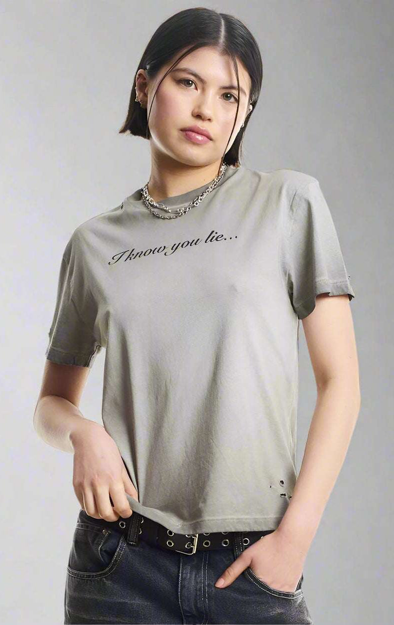 The Ragged Priest Liar Slogan Tee T-Shirt by The Ragged Priest as seen on celebrities