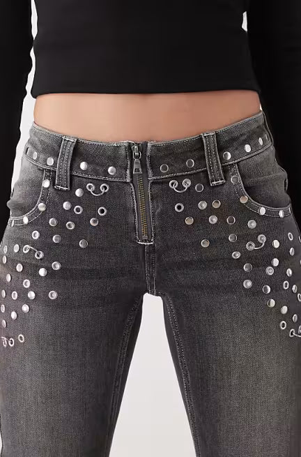 Shop The Ragged Priest The Ragged Priest Locket Charlie Studded Jeans Jeans for women – premium loungewear and festival fashion at Spoiled Brat