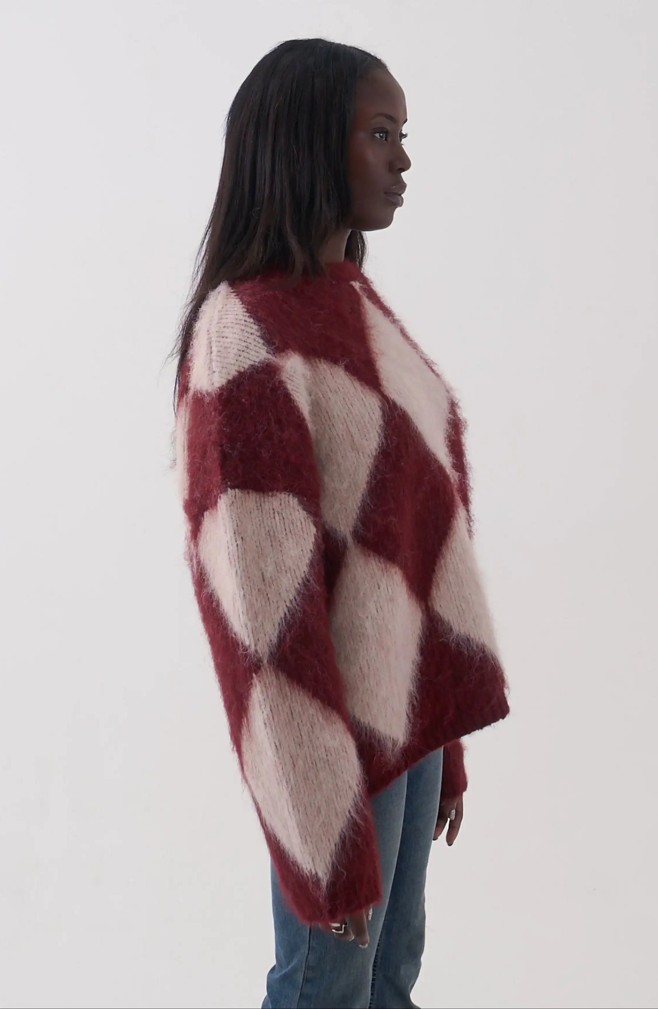 The Ragged Priest Rook Oversized Diamond Knit Jumper