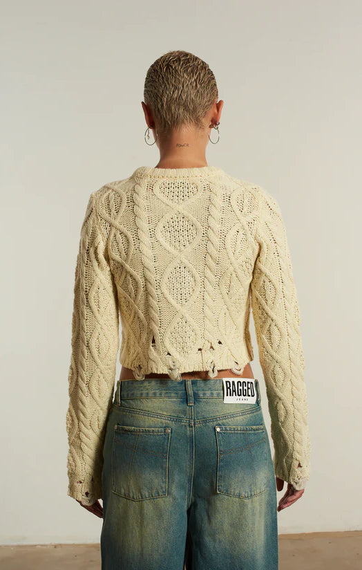 The Ragged Priest Saint Zip Cable Knit Jumper Knit Jumper by The Ragged Priest as seen on celebrities