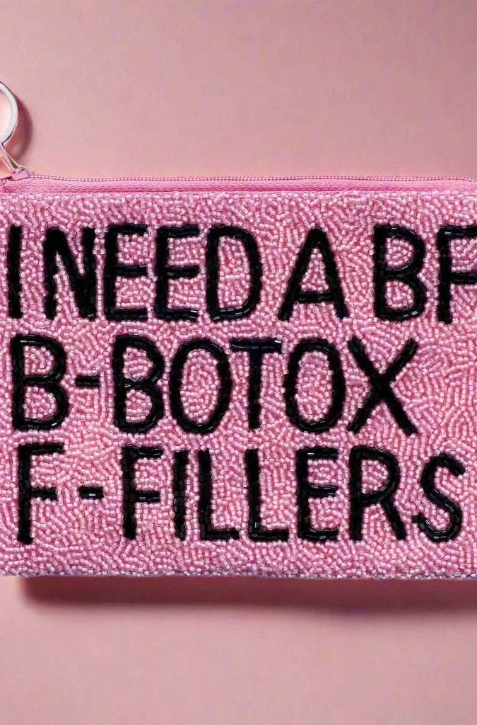 Tiana Designs Hand Beaded I Need a BF Coin Purse Purse by Tiana New York as seen on celebrities