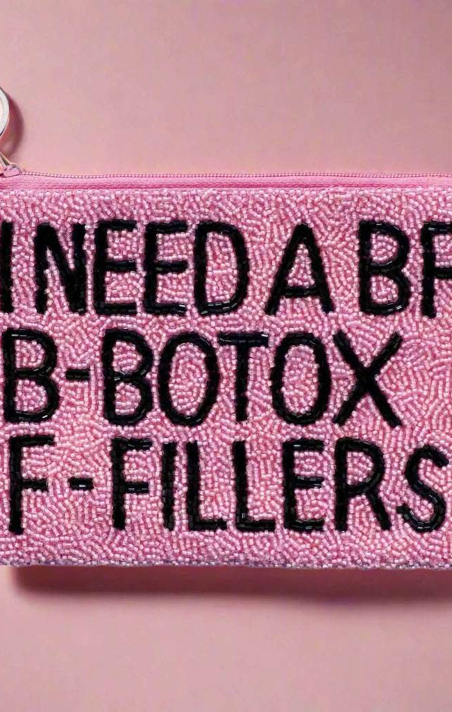 Tiana Designs Hand Beaded I Need a BF Coin Purse Purse by Tiana New York as seen on celebrities