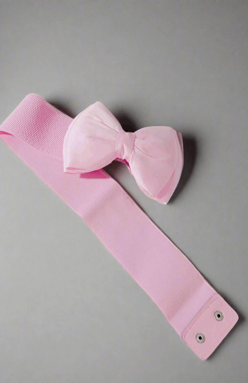 Unique Vintage Pink Bow Cinch Belt Belt by Unique Vintage as seen on celebrities