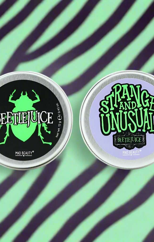 Warner Brothers Beetlejuice Lip Balm Duo Lip Balm by Mad Beauty as seen on celebrities