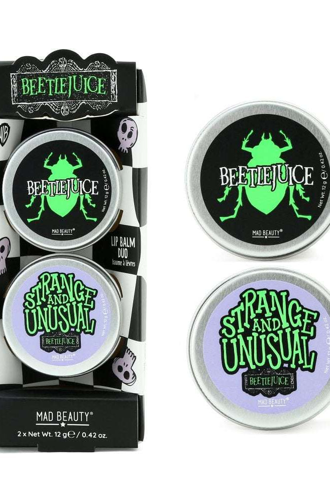 Warner Brothers Beetlejuice Lip Balm Duo Lip Balm by Mad Beauty as seen on celebrities