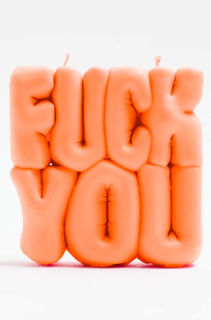 Wavey Casa FUCK You Orange Puffer Candle Candles by Wavey Casa as seen on celebrities