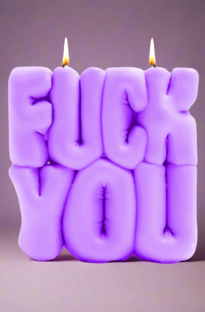 Wavey Casa FUCK You Purple Puffer Candle Candles by Wavey Casa as seen on celebrities