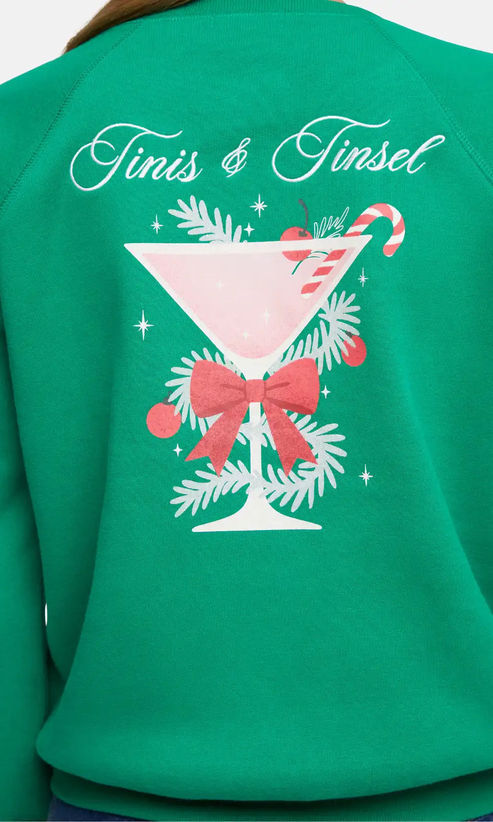 Wildfox Christmas Tinis & Tinsel Keely Raglan Sweatshirt
