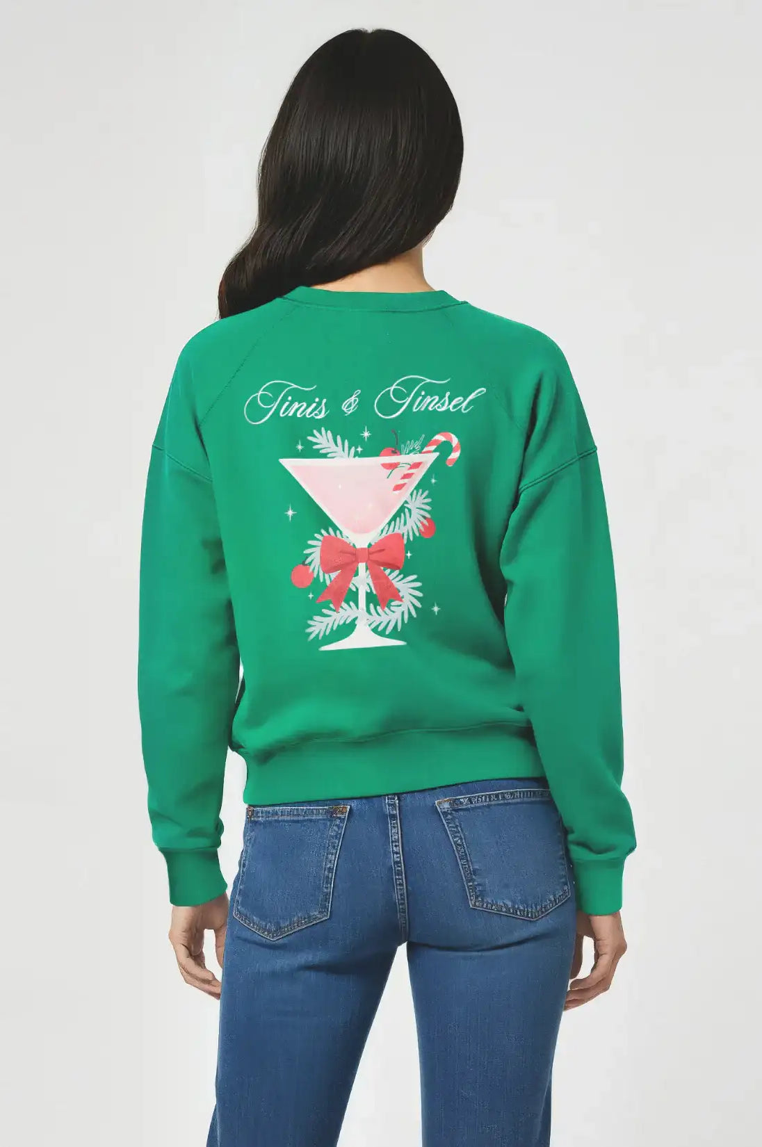 Wildfox Christmas Tinis & Tinsel Keely Raglan Sweatshirt
