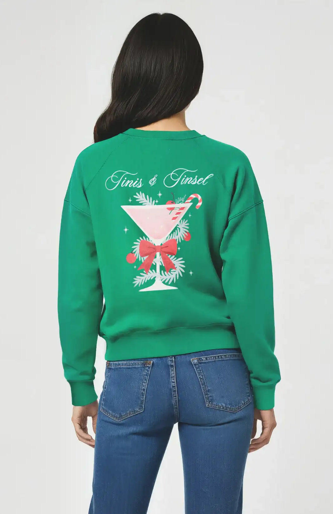 Wildfox Christmas Tinis & Tinsel Keely Raglan Sweatshirt
